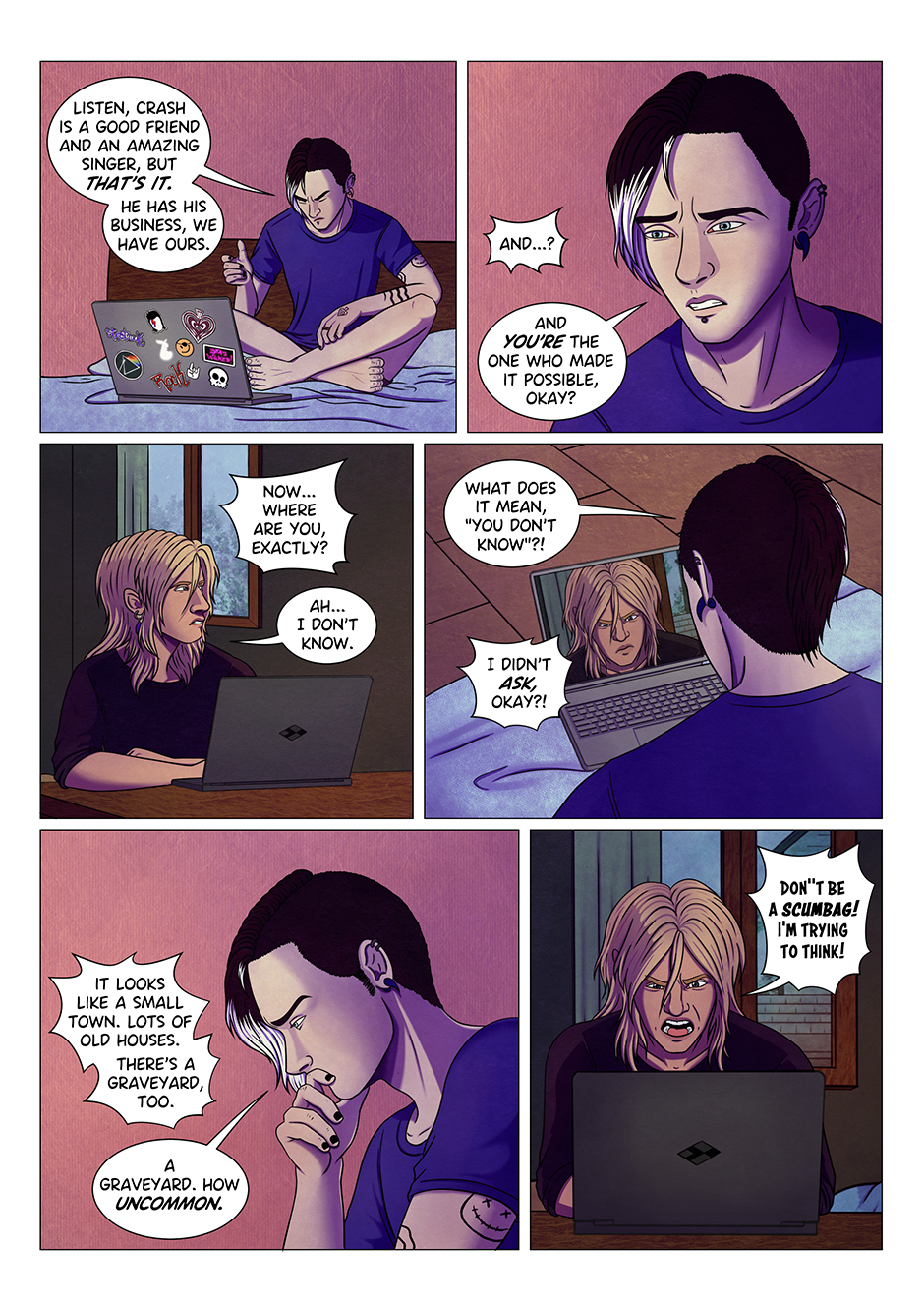 Tanner tries to explain in the simplest possible way that they're not going to replace Aaron with someone else. Then asks his friend where he is. Aaron says that he doesn't know and gives a bunch of vague indications. Tanner gets snarky about it, and Aaron gets angry again.